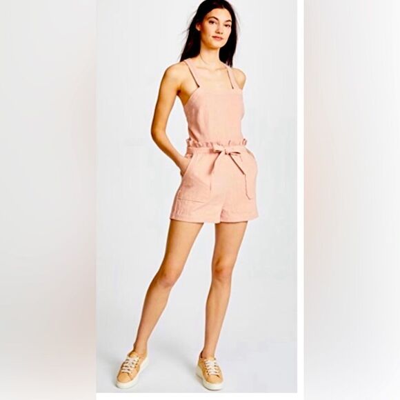 SAYLOR Pinky-Nude color Sleeveless Romper! 100% linen; Size Small. Soooo Cute!!! - Picture 5 of 12
